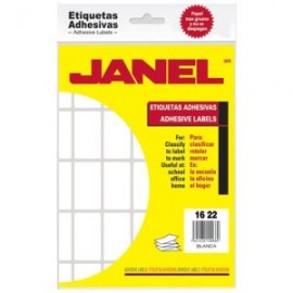 JAN-ETQ-N216X22 / 1001622100 Etiqueta blanca Janel clasica No.2 con 1280 etiquetas de 16x22mm