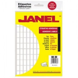 JAN-ETQ-N408X20 / 1000820100 Etiqueta blanca Janel clasica No.4 con 2520 etiquetas de 8×20 mm