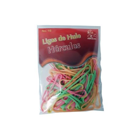 HER-LIG-LCNG16 / LCNG-16 LIGAS DE HULE NO. 16 COLORES SURTIDOS