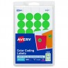 AVE-ETI-2109 / AVE-ETI-2109 Etiqueta Redonda Removible Verde Neon