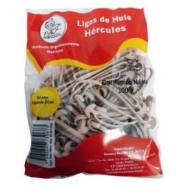 HER-LIG-ANCLA18 / LANB100-18 Ligas Hercules de hule natural tipo ancla No.18 bolsa con 100g