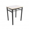 MRIP-005 / MRIP-005 Mesa individual rectangular 60x48x75cm cub. triplay con laminado plástico y rejilla portalibros