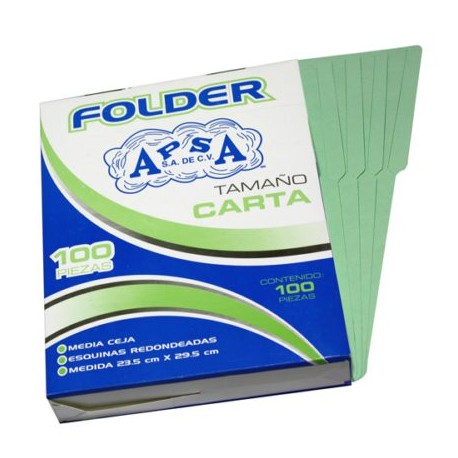 APS-FOL-L12 / L12FC Folder verde APSA tamaño carta  , paquet