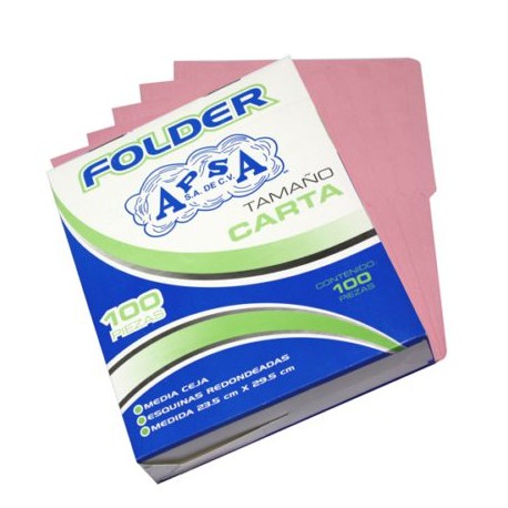APS-FOL-L13 / L13FC Folder rosa APSA tamaño carta  , paquete