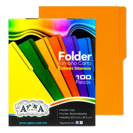 APS-FOL-L84 / L84-P Folder naranja intenso APSA tamaño carta