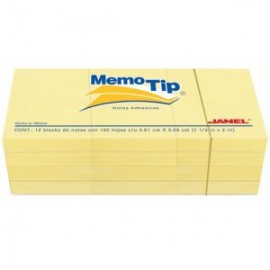 JAN-PST-02204 / 6560102204 BLOCK MEMO TIP AMARILLO 1.5X2 PULG C/12