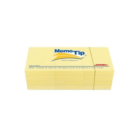 JAN-PST-02204 / 6560102204 BLOCK MEMO TIP AMARILLO 1.5X2 PULG C/12