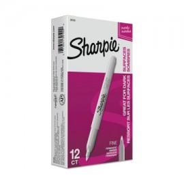 BER-MAR-8515112 / 1812784 Marcador Permanente Sharpie Punto Fino Plata 12pz