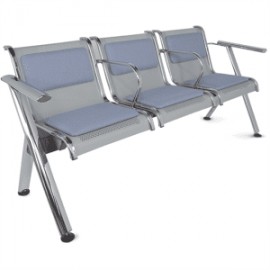 TS3-710 / TS3-710 Banca steel tapizada 3 plazas con brazos