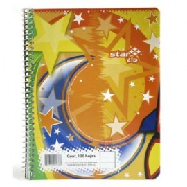 EST-CUA-178 / 178 Cuaderno espiral forma francesa Estrella raya 100 hojas