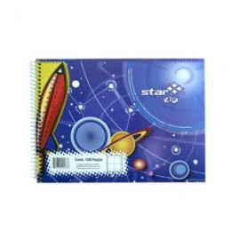 EST-CUA-C168 / 0168 Cuaderno espiral forma italiana Estrella cuadro grande 7mm 100 hojas