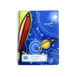 EST-CUA-C184 / 0184 Cuaderno espiral forma francesa Estrella cuadro grande 7 mm 100 hojas