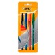 BIC-BOL-UFCNSUR / 70330354517 Boligrafo Bic Cristal Punto Ultra Fino Surtido 4pz