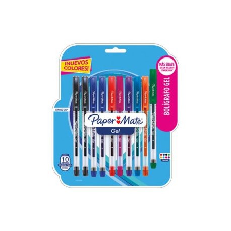 BER-BOL-2121506 / 2121506 Boligrafo Paper Mate Gel Economico Surtido 10pz