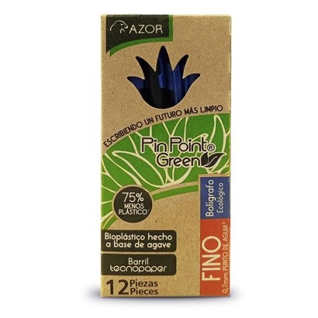 AZO-BOL-6890AZ / 301.6890AZ Boligrafo Pin Point Green Azul 12pz
