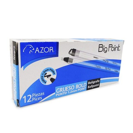 AZO-BOL-6880NE / 301.6880NE Boligrafo Big Point Grueso Negro 12pz