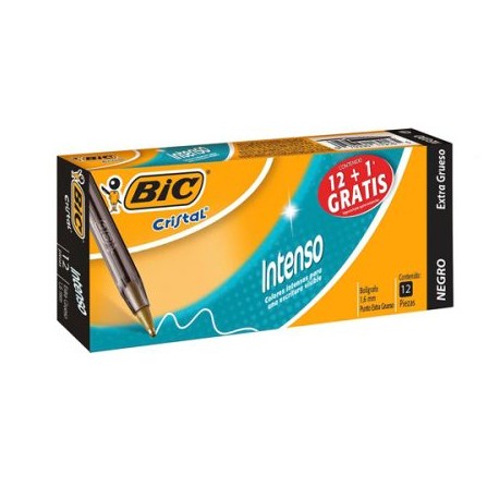 BIC-BOL-BOL12NE / 70330179165 Boligrafo Bic Cristal Intenso Negro 12pz