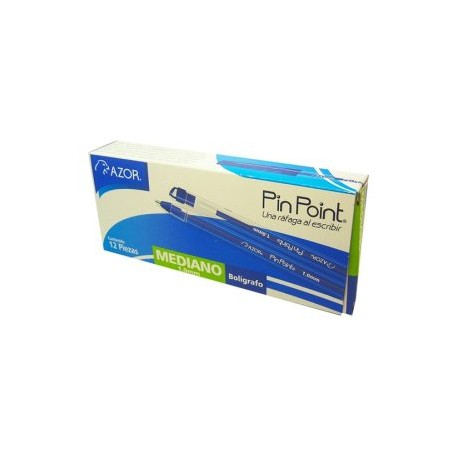 AZO-BOL-6830AZU / 301.6830AZ Boligrafo Pin Point Punto Mediano Azul 12pz