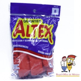 LJA-GUANTE-ALTE / GUANTE ALTEX Guantes de hule Altex color rojo No.8