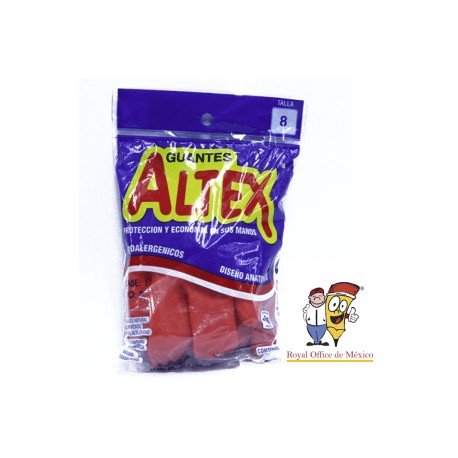 LJA-GUANTE-ALTE / GUANTE ALTEX Guantes de hule Altex color rojo No.8