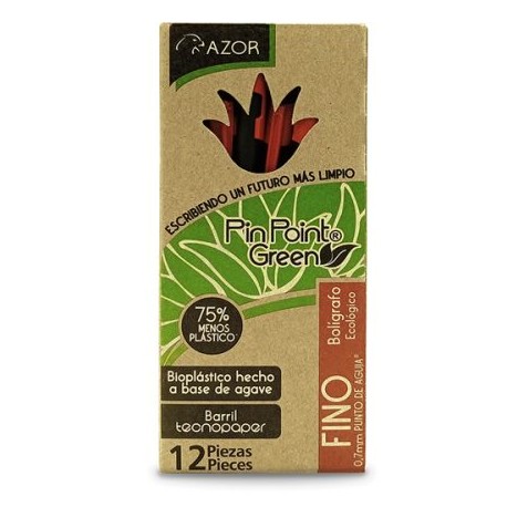 AZO-BOL-6890RO / 301.6890RO LM Boligrafo Pin Point Green Rojo 12pz