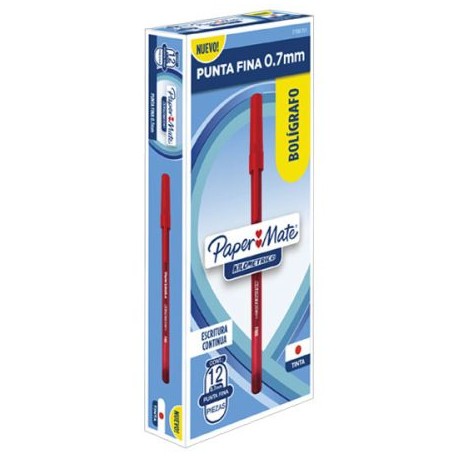 BER-BOL-66761 / 2166761 Boligrafo Kilometrico Punto Fino Economico Rojo 12pz