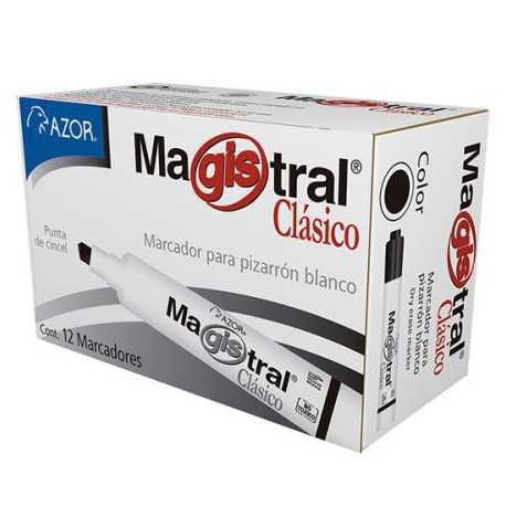 AZO-MAR-83401C / 301.83401 Marcador Magistral Clasico Negro 12pz