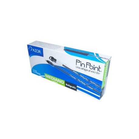 AZO-BOL-6830NEG / 301.6830NE Boligrafo Pin Point Punto Mediano Negro 12pz