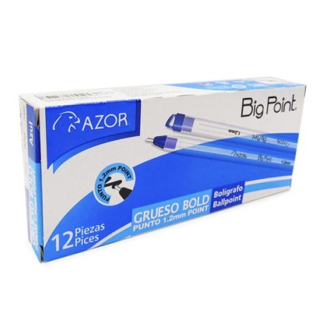 AZO-BOL-6880AZ / 301.6880AZ Boligrafo Big Point Grueso Azul 12pz