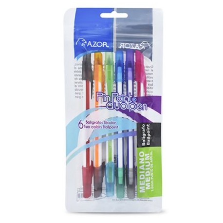 AZO-BOL-6876 / 301.6876 Boligrafo Pin Point Duo Surtido 6pz