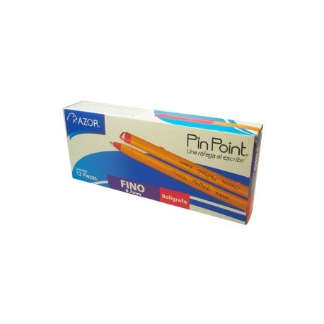 AZO-BOL-6820ROJ / 301.6820RO Boligrafo Pin Point Punto Fino Rojo 12pz