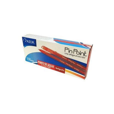 AZO-BOL-6810R / 301.6810RO Boligrafo Pin Point Punto Fino Rojo 12pz