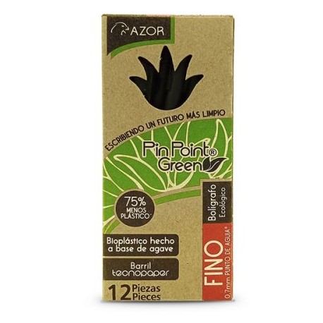 AZO-BOL-6890NE / 301.6890NE Boligrafo Pin Point Green Negro 12pz