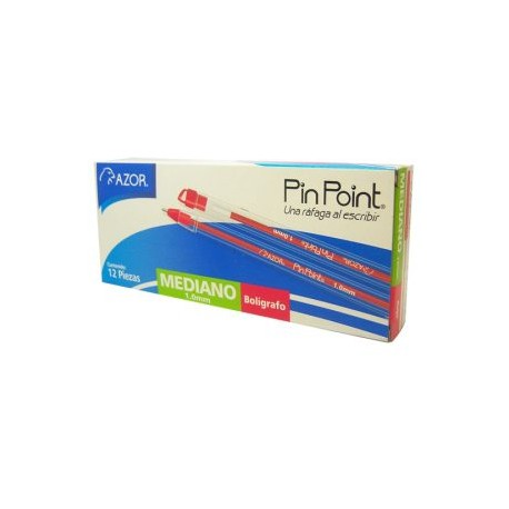AZO-BOL-6830ROJ / 301.6830RO Boligrafo Pin Point Punto Mediano Rojo 12pz