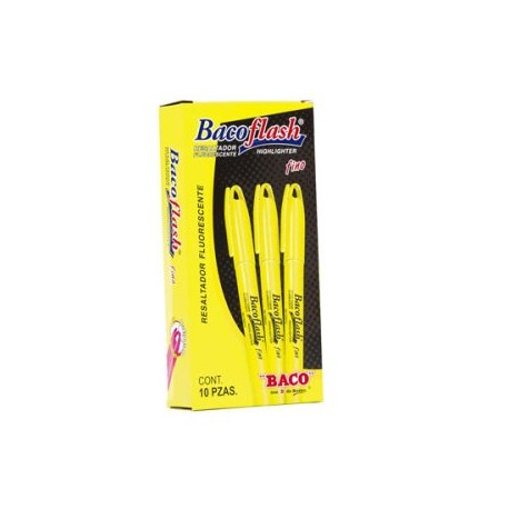 BAC-MAR-FLAJ12A / MR110 Marcatextos Bacoflash Punto Fino Amarillo