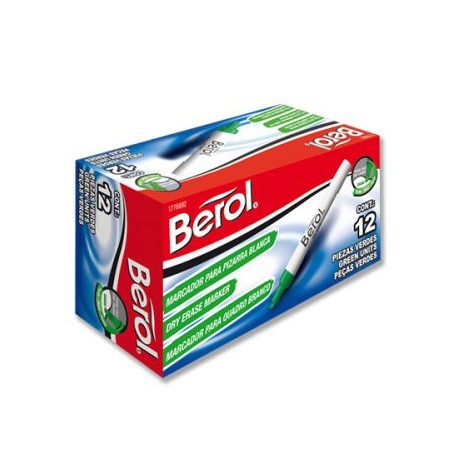 BER-MAR-177683C / 1776893 Marcador para Pizarron Berol Verde 12pz